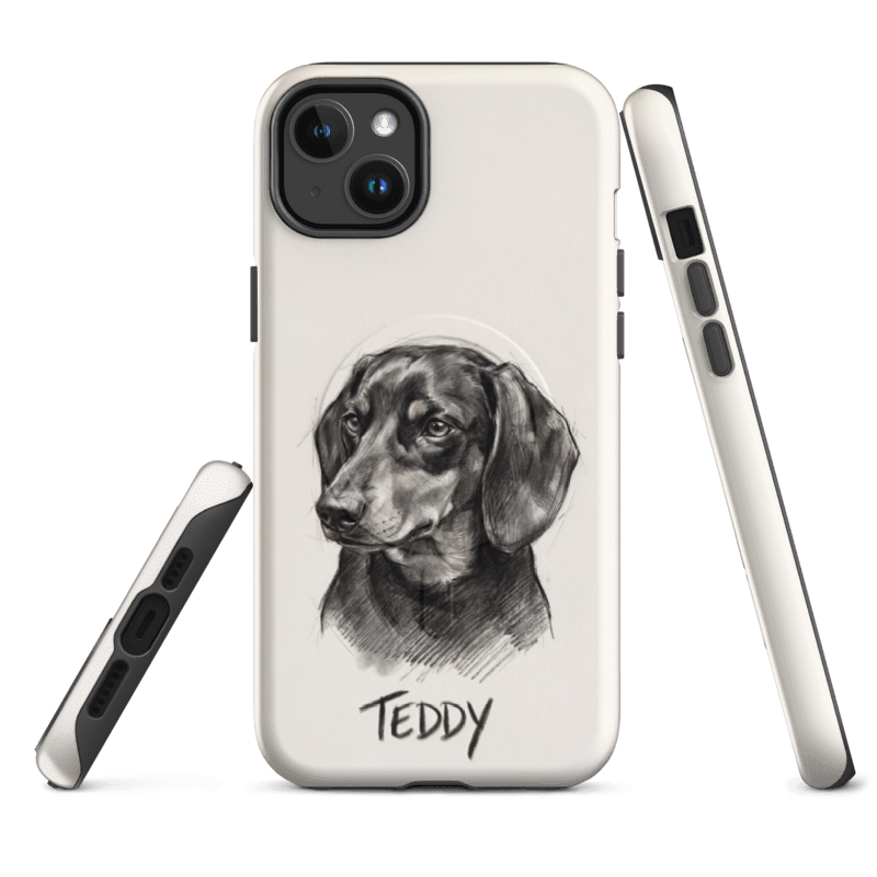 Charcoal Sketch Pet Portrait Case for iPhone 14 Plus