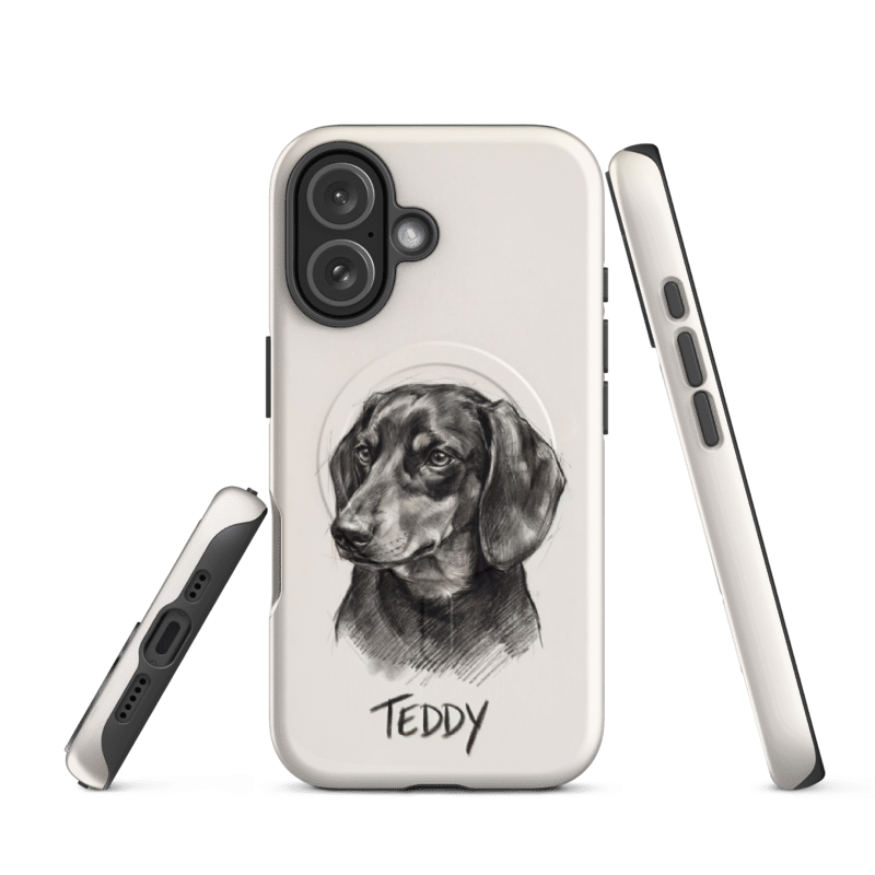 Charcoal Sketch Pet Portrait Case for iPhone 16
