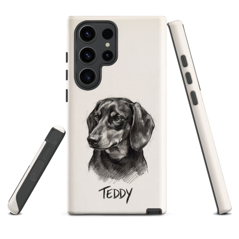 Charcoal Sketch Pet Portrait Case for Samsung Galaxy S23 Ultra