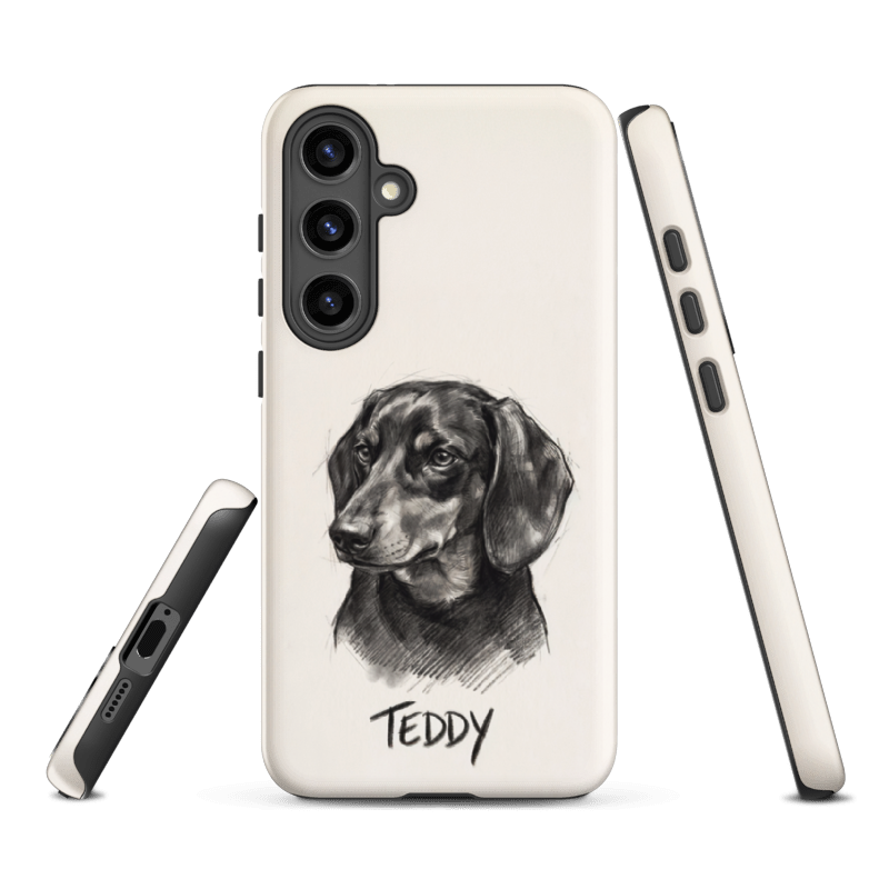 Charcoal Sketch Pet Portrait Case for Samsung Galaxy S24 Plus