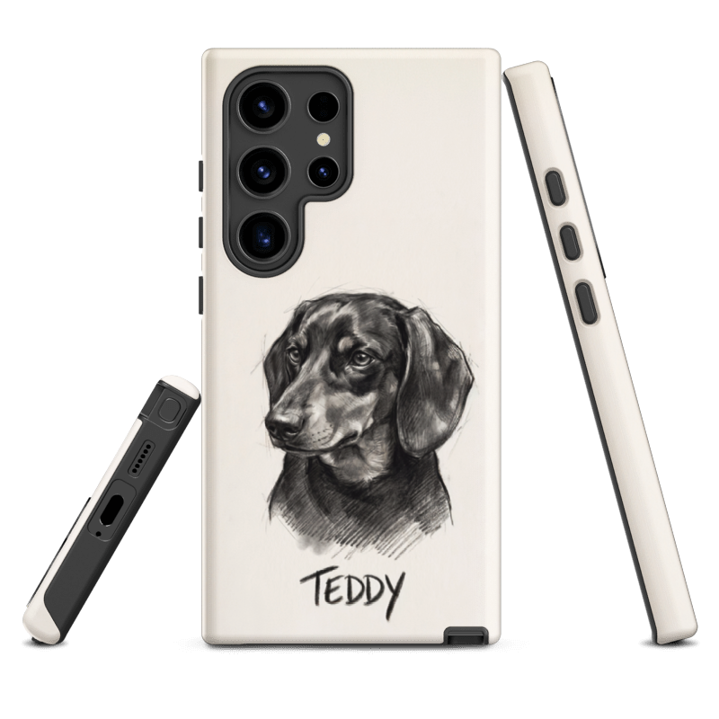 Charcoal Sketch Pet Portrait Case for Samsung Galaxy S24 Ultra