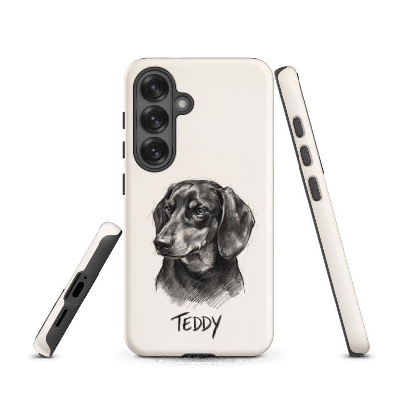 Charcoal Sketch Pet Portrait Case for Samsung Galaxy S25