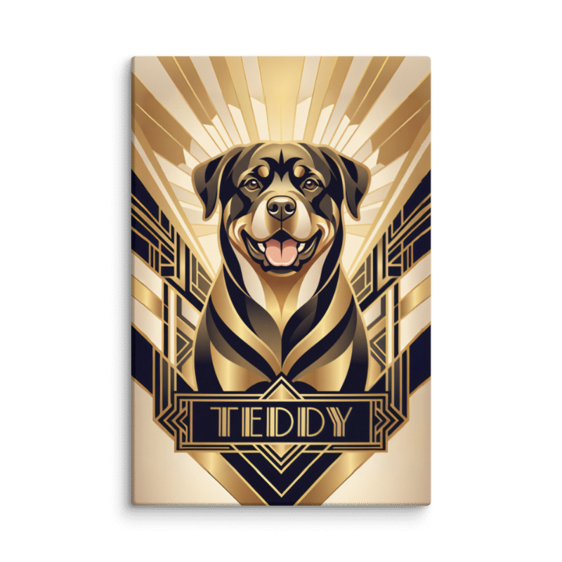 Art Deco Pet Portrait Canvas Print 40x60
