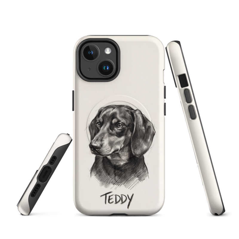 Charcoal Sketch Pet Portrait Case for iPhone 14