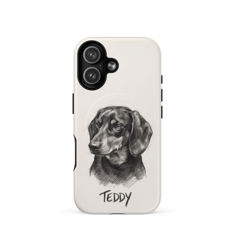 Charcoal Sketch Pet Portrait Case for iPhone 17