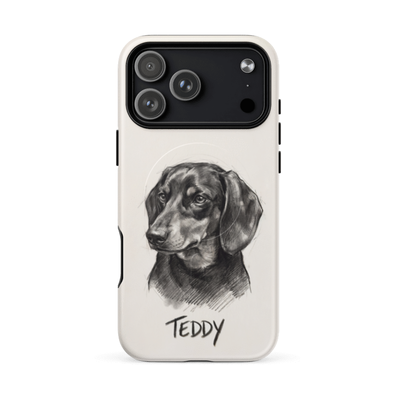 Charcoal Sketch Pet Portrait Case for iPhone 18 Pro Max