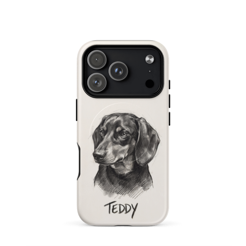 Charcoal Sketch Pet Portrait Case for iPhone 18 Pro