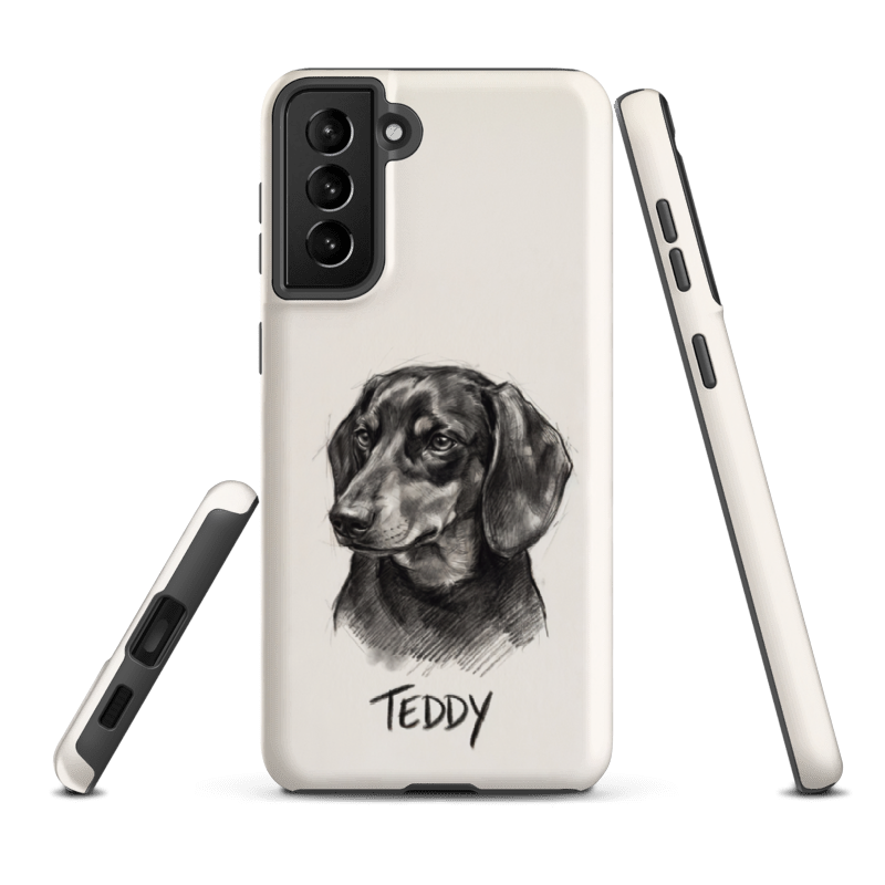 Charcoal Sketch Pet Portrait Case for Samsung Galaxy S21 Plus