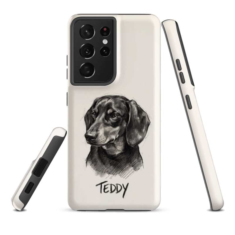 Charcoal Sketch Pet Portrait Case for Samsung Galaxy S21 Ultra