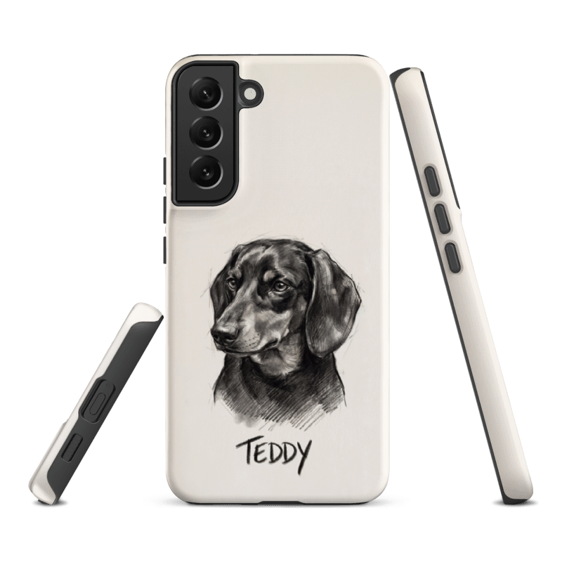Charcoal Sketch Pet Portrait Case for Samsung Galaxy S22 Plus