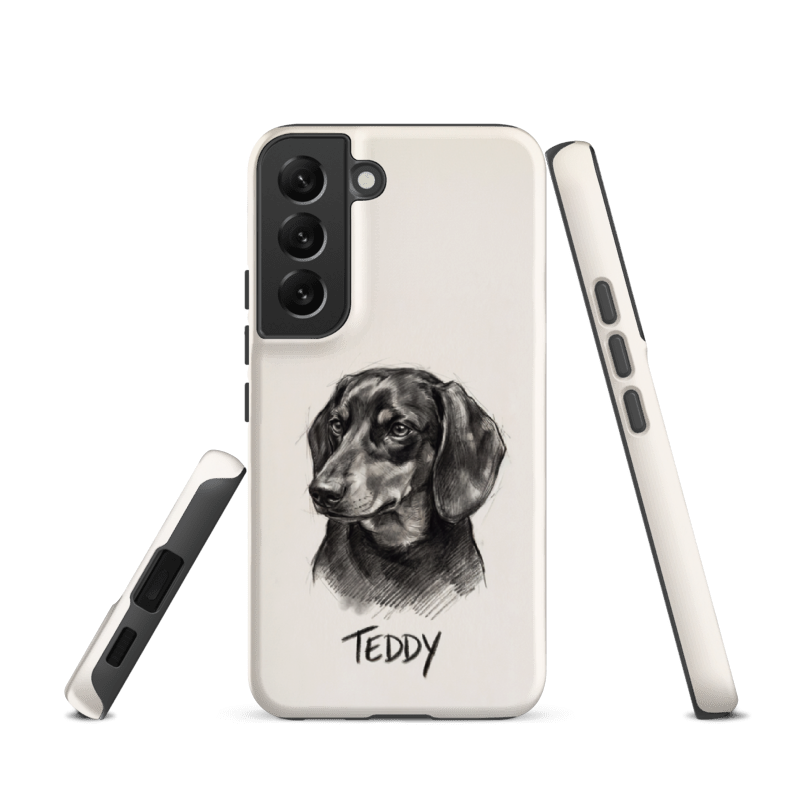 Charcoal Sketch Pet Portrait Case for Samsung Galaxy S22