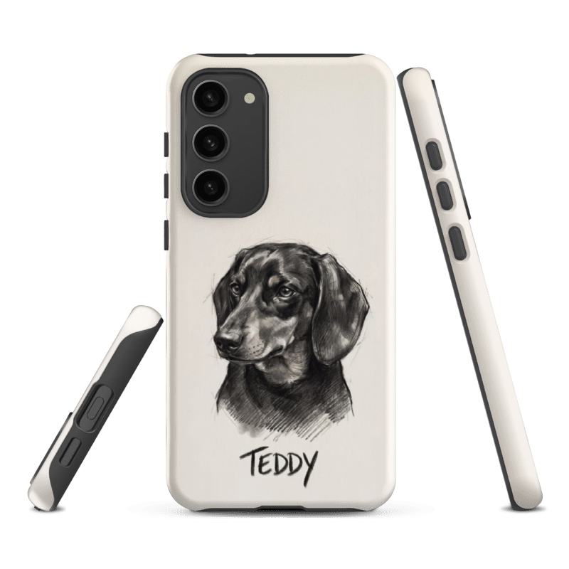 Charcoal Sketch Pet Portrait Case for Samsung Galaxy S23 Plus