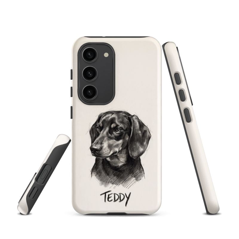 Charcoal Sketch Pet Portrait Case for Samsung Galaxy S23