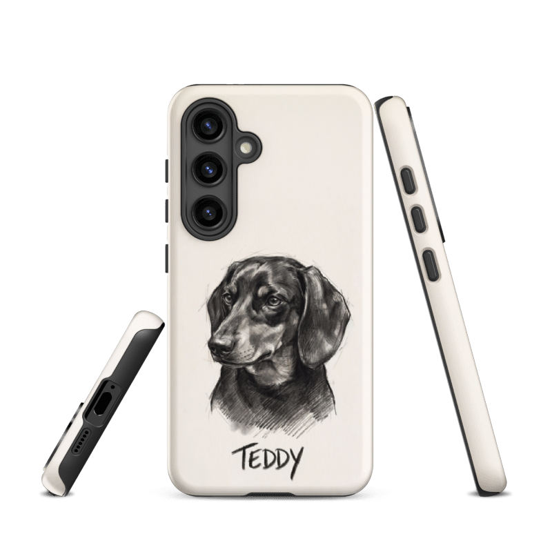 Charcoal Sketch Pet Portrait Case for Samsung Galaxy S24