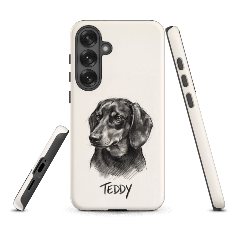 Charcoal Sketch Pet Portrait Case for Samsung Galaxy S25 Plus