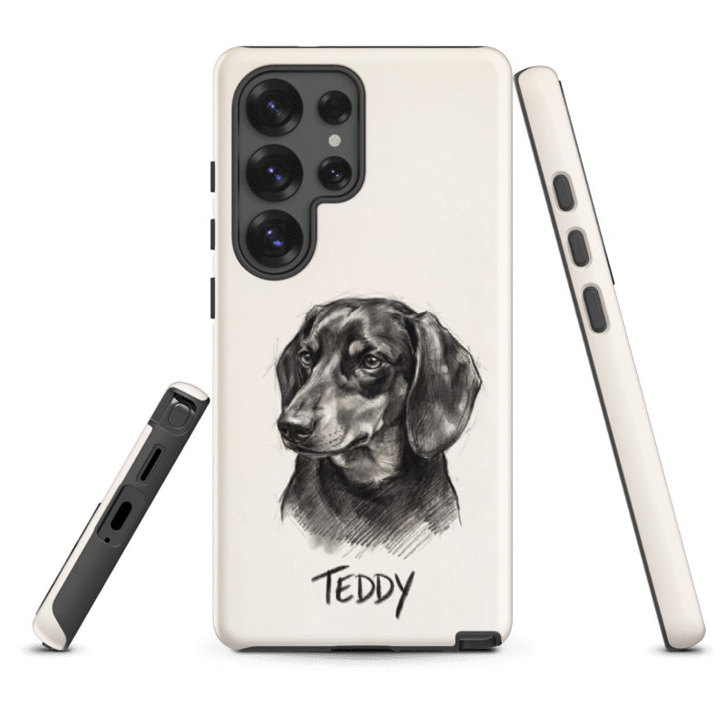 Charcoal Sketch Pet Portrait Case for Samsung Galaxy S25 Ultra