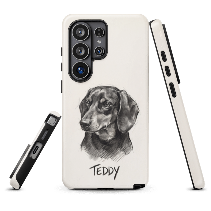 Charcoal Sketch Pet Portrait Case for Samsung Galaxy S26 Ultra