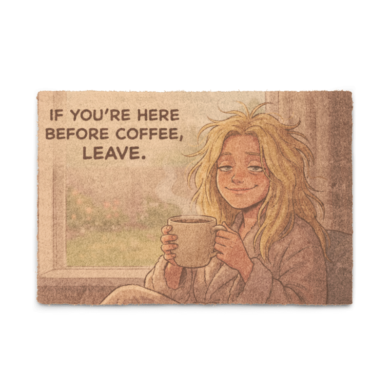 If You're Here Before Coffee, Leave Doormat