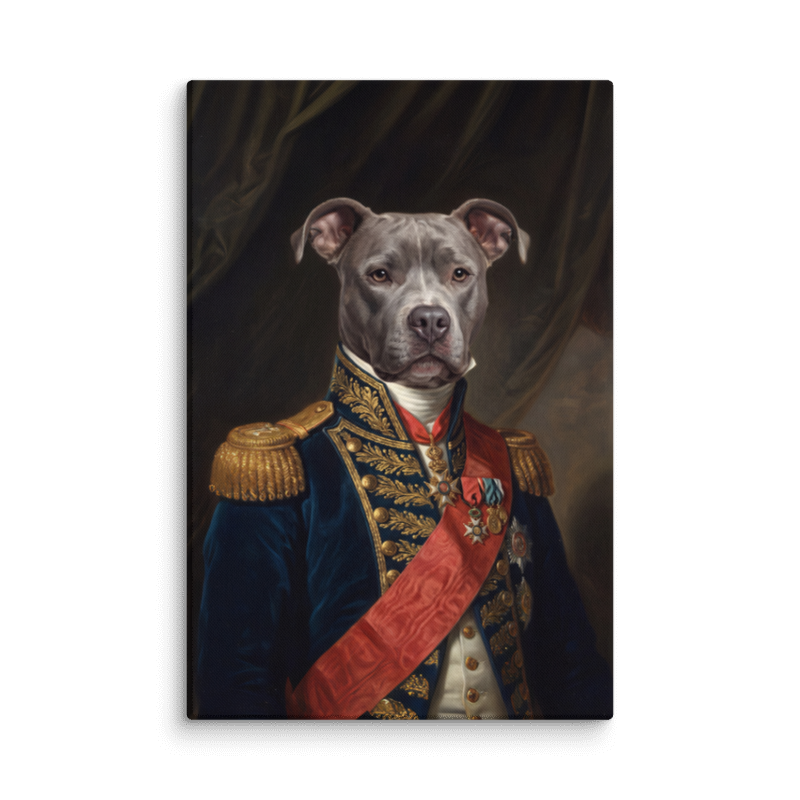 Baroque General Pet Portrait Canvas Print 24x36