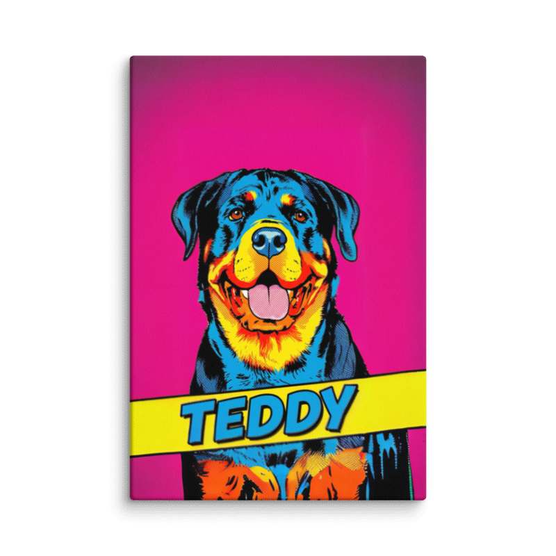 Pop Art Pet Portrait Canvas Print 12x18