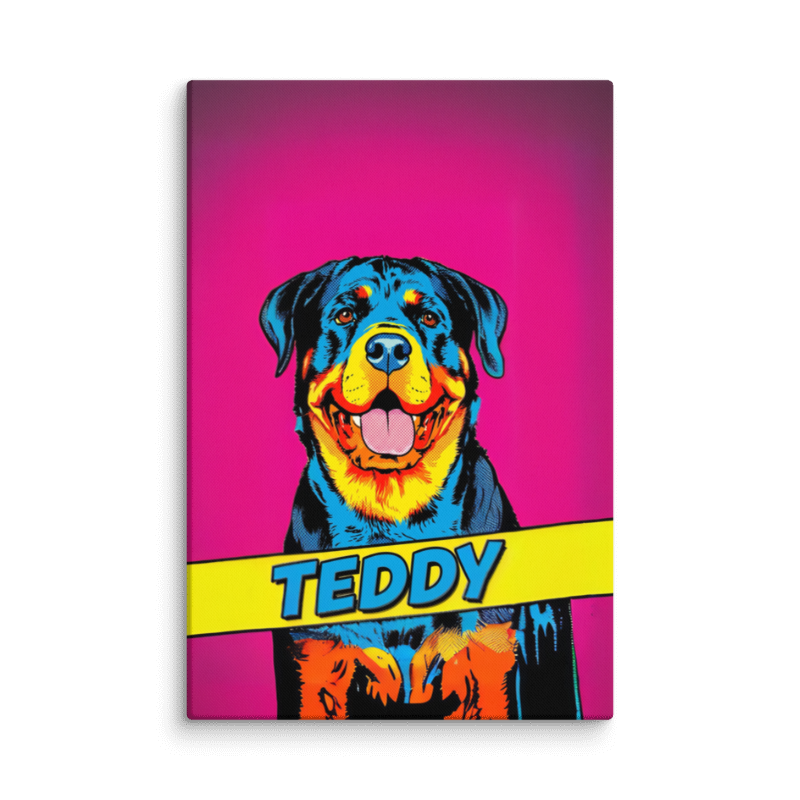 Pop Art Pet Portrait Canvas Print 32x48