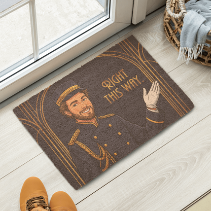 Right This Way Doormat
