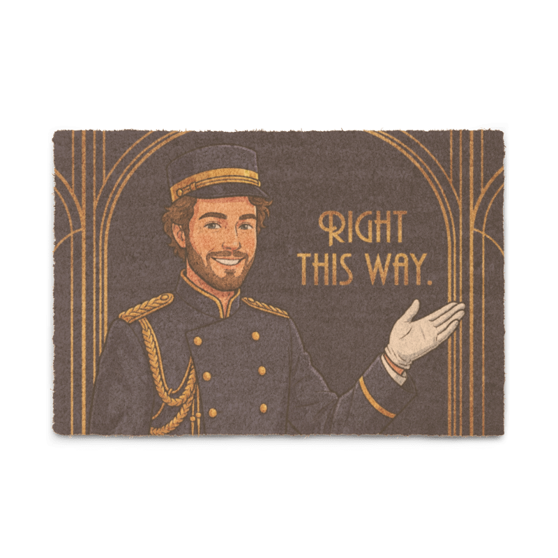 Right This Way Doormat