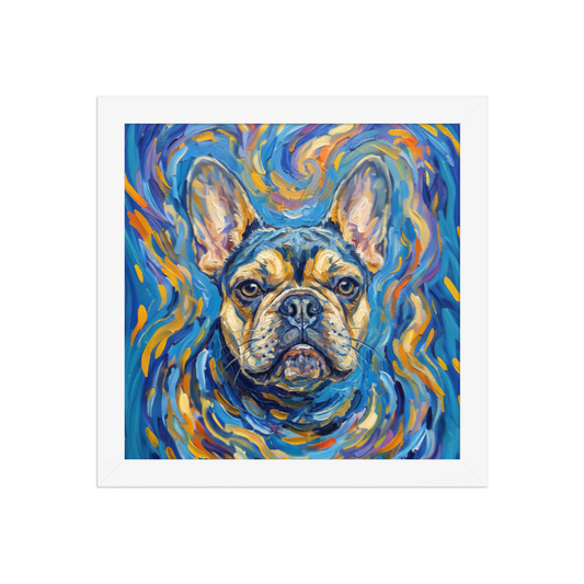 Starry Night Pet Portrait Framed Picture 10x10 White Frame