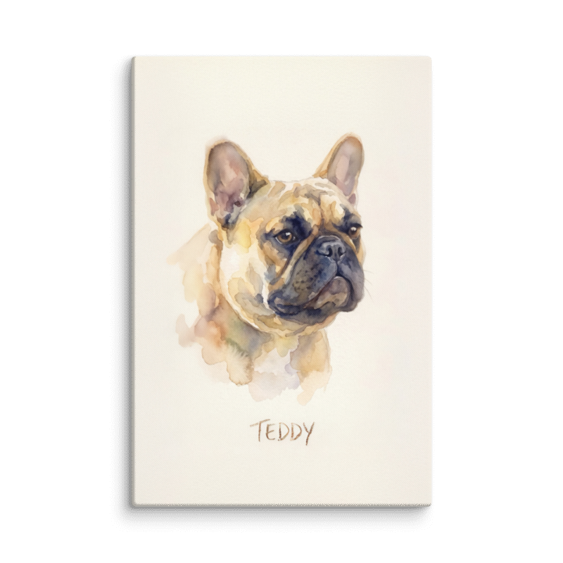 Watercolor Pet Portrait Canvas Print 40x60