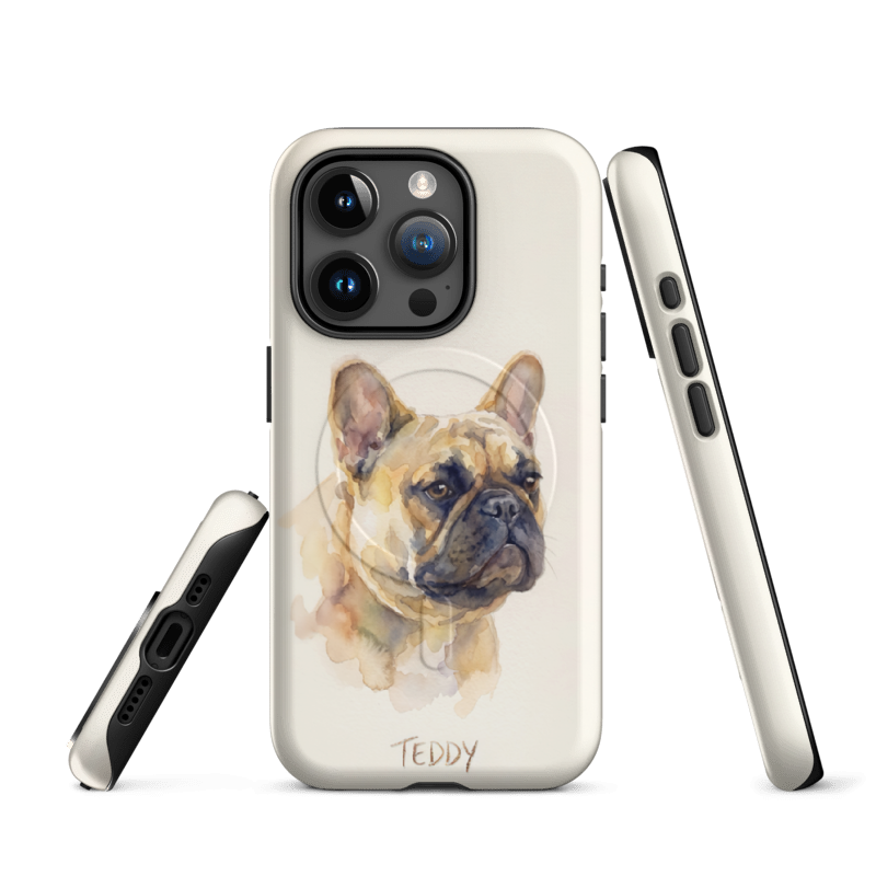Watercolor Pet Portrait Case for iPhone 15 Pro